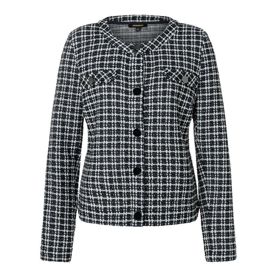 More & More MORE & MORE Gebreid vest navy / wit -