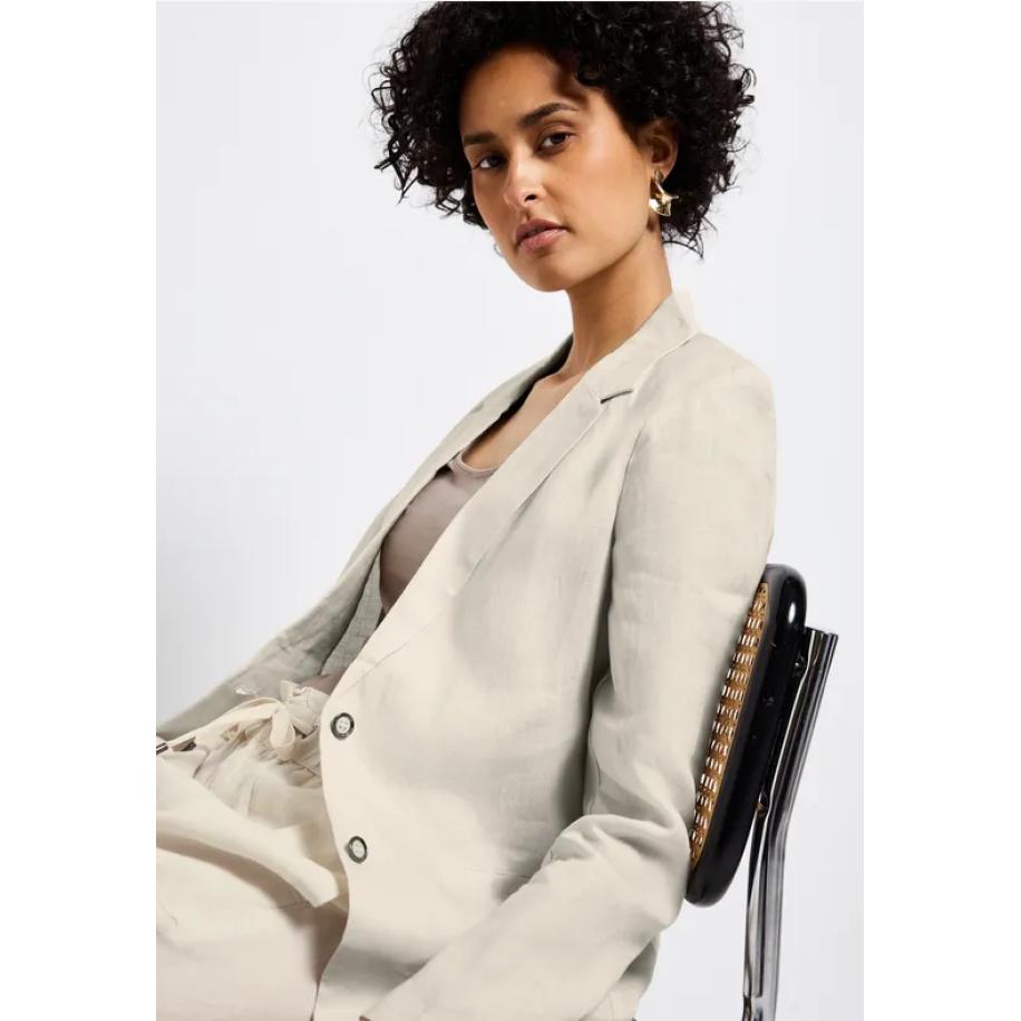 Street One Lange linnen blazer Bruin