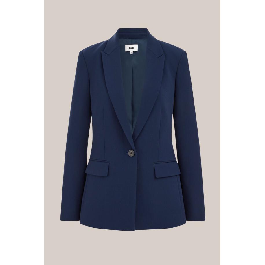 WE Fashion Dames getailleerde blazer - Slim Fit - Donkerblauw - Maat: 32 Blauw