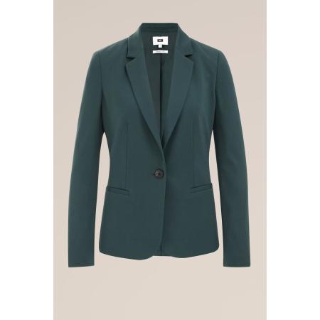 WE Fashion Dames getailleerde jersey blazer met stretch - Donkergroen - Viscose - Maat: XS