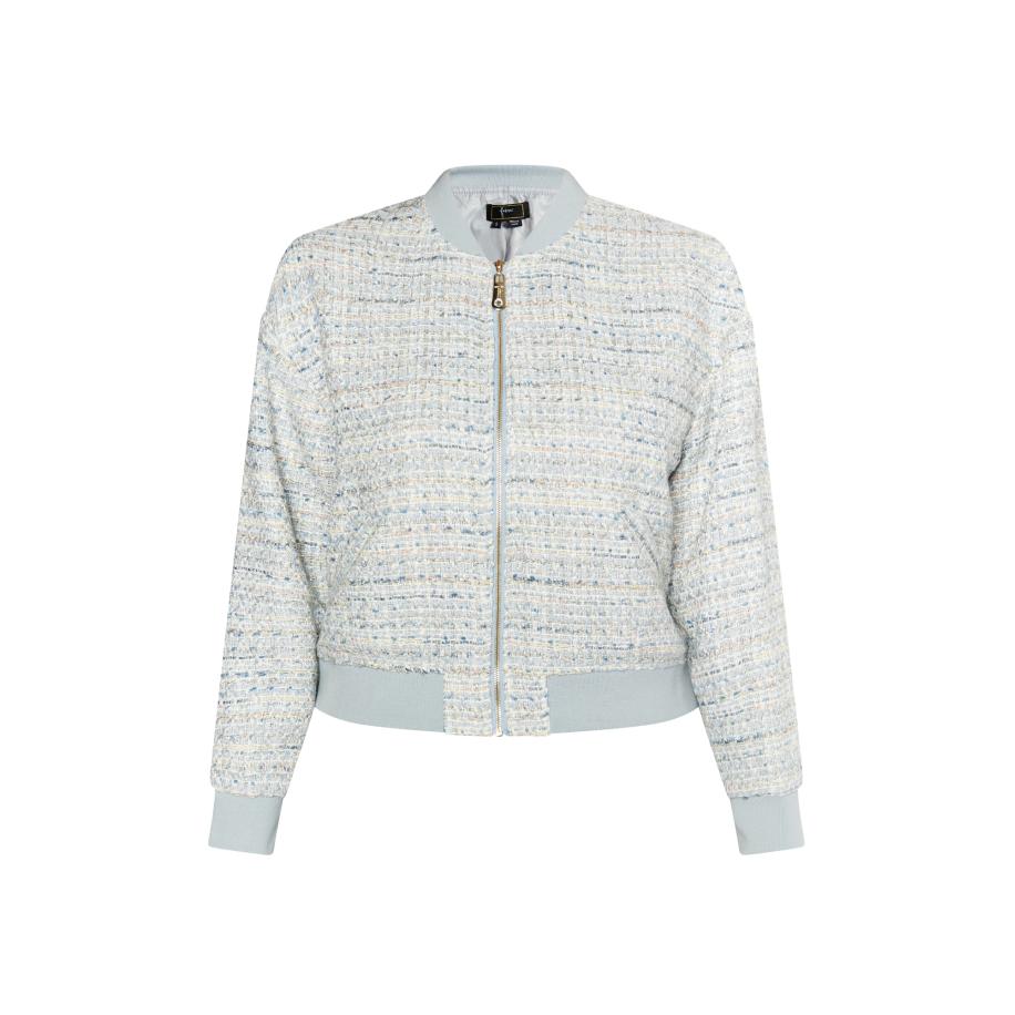 Faina faina Blazers Bouclé lichtblauw / goud / zilver / wit -