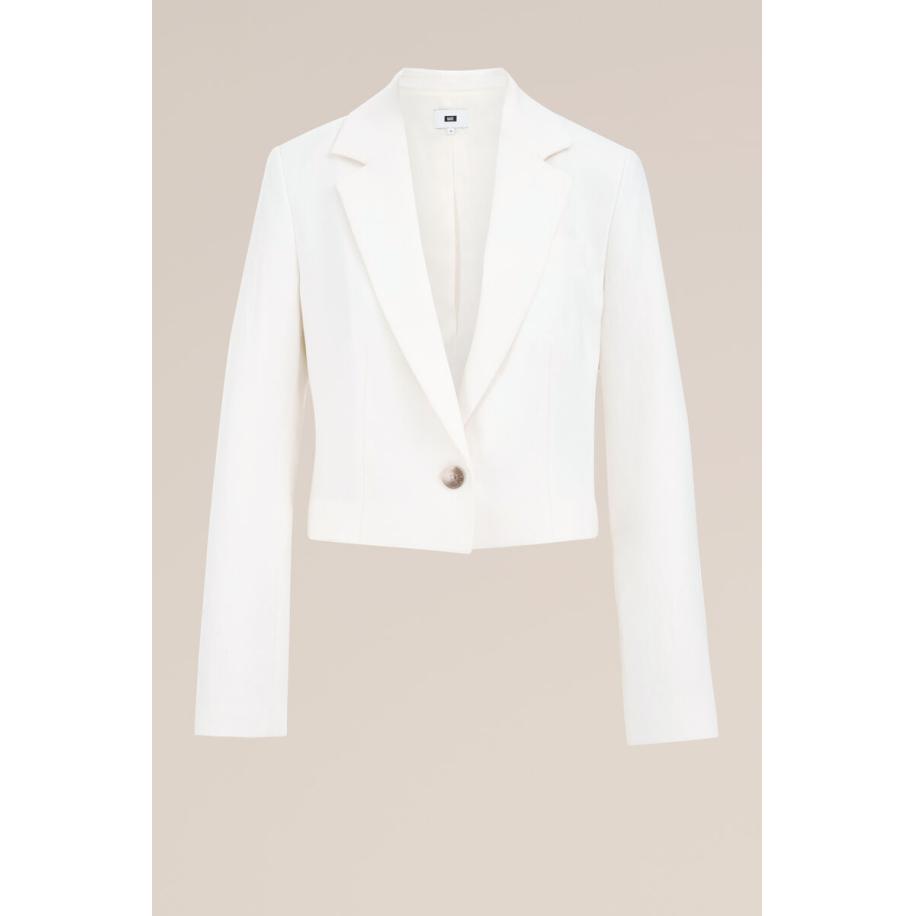 WE Fashion Dames cropped blazer - Regular fit - Wit - Maat: 44 Wit