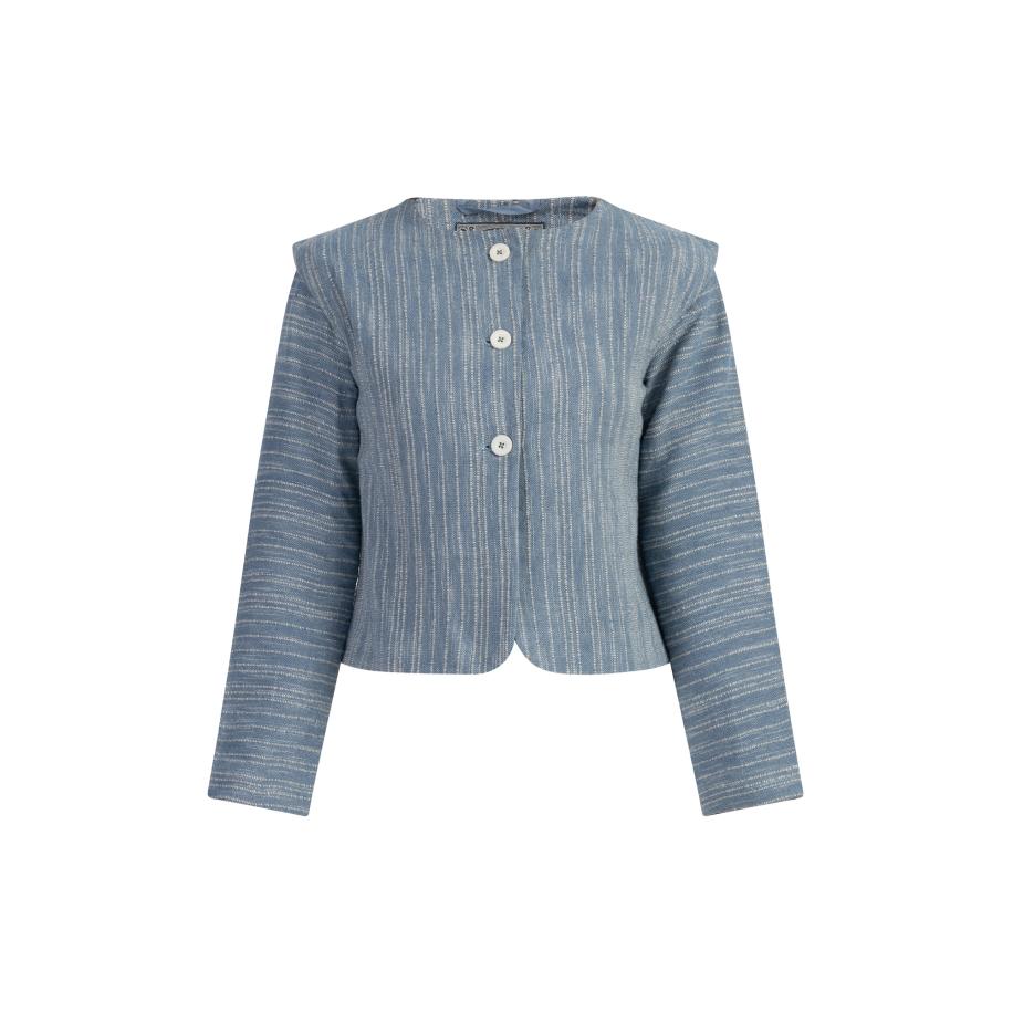 DreiMaster DreiMaster Vintage Blazers duifblauw / wolwit -