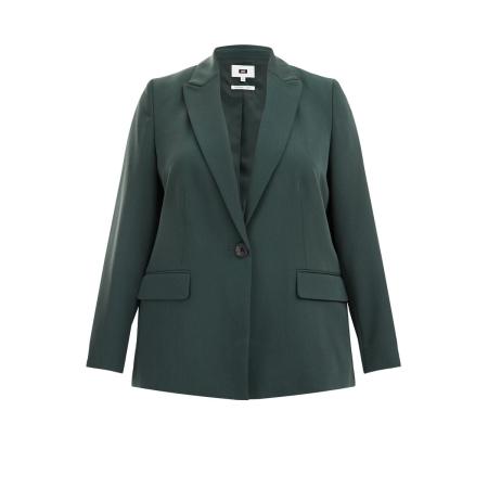 WE Fashion Dames Slim fit blazer - Curve - Slim Fit - Donkergroen - Plus Size Maat: 44