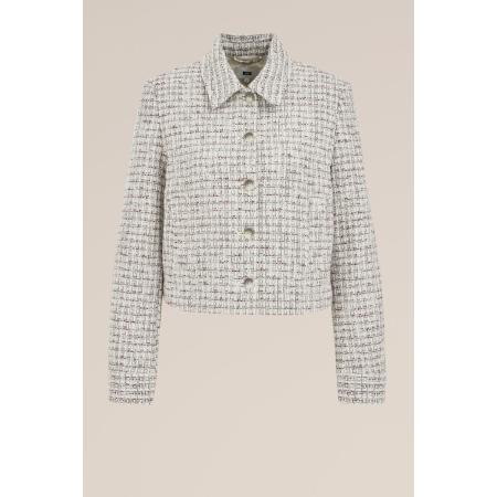 WE Fashion Dames slim fit bouclé vest - Slim Fit - Bordeauxrood - Maat: 32