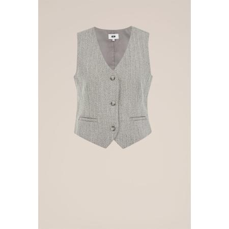 WE Fashion Dames Slim fit gilet met structuur - Slim Fit - Beige - Maat: 32