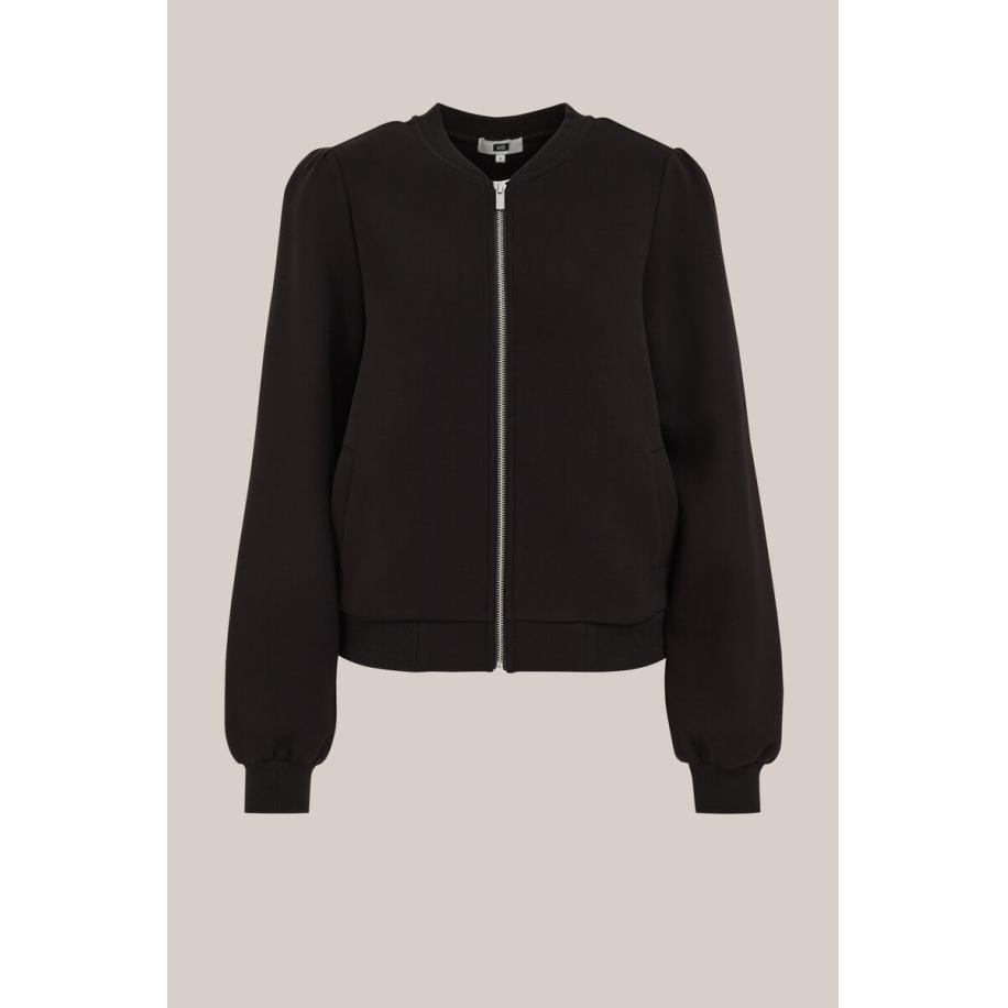 WE Fashion Dames regular fit bombervest - Regular fit - Zwart - Viscose - Maat: XS Zwart