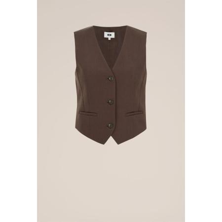 WE Fashion Dames Slim fit gilet - Slim Fit - Bruin - Maat: 32