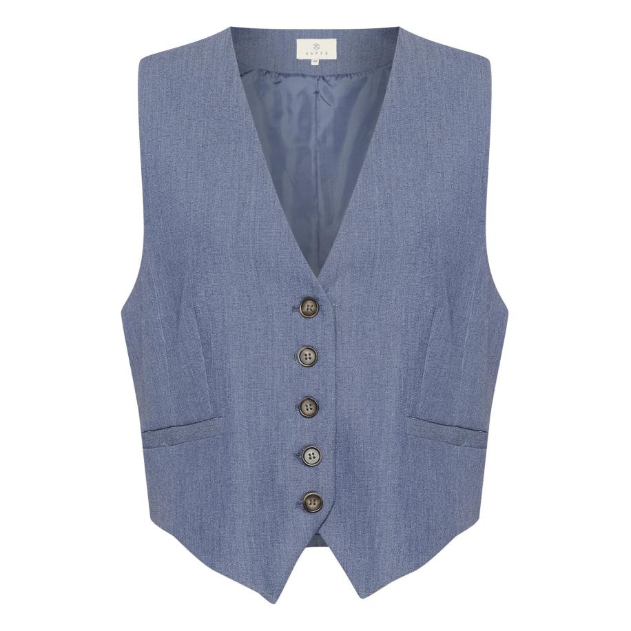 Kaffe Kaffe Gilet Sakura blauw -
