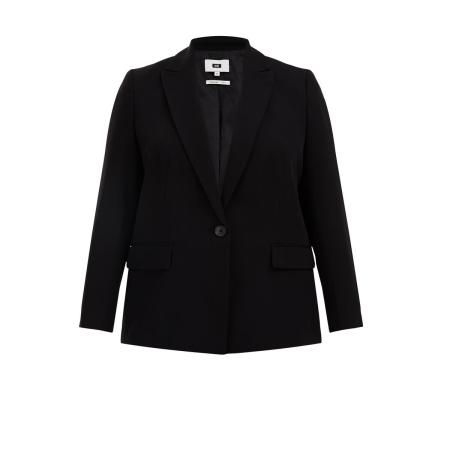 WE Fashion Dames Slim fit blazer - Curve - Slim Fit - Zwart - Plus Size Maat: 44