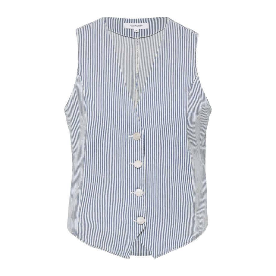 comma casual identity comma casual identity Gilet blauw denim / wit -