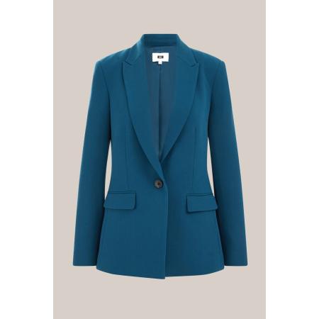 WE Fashion Dames getailleerde blazer - Slim Fit - Petrol - Maat: 34