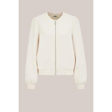 WE Fashion Dames regular fit bombervest - Regular fit - Ecru - Viscose - Maat: XS