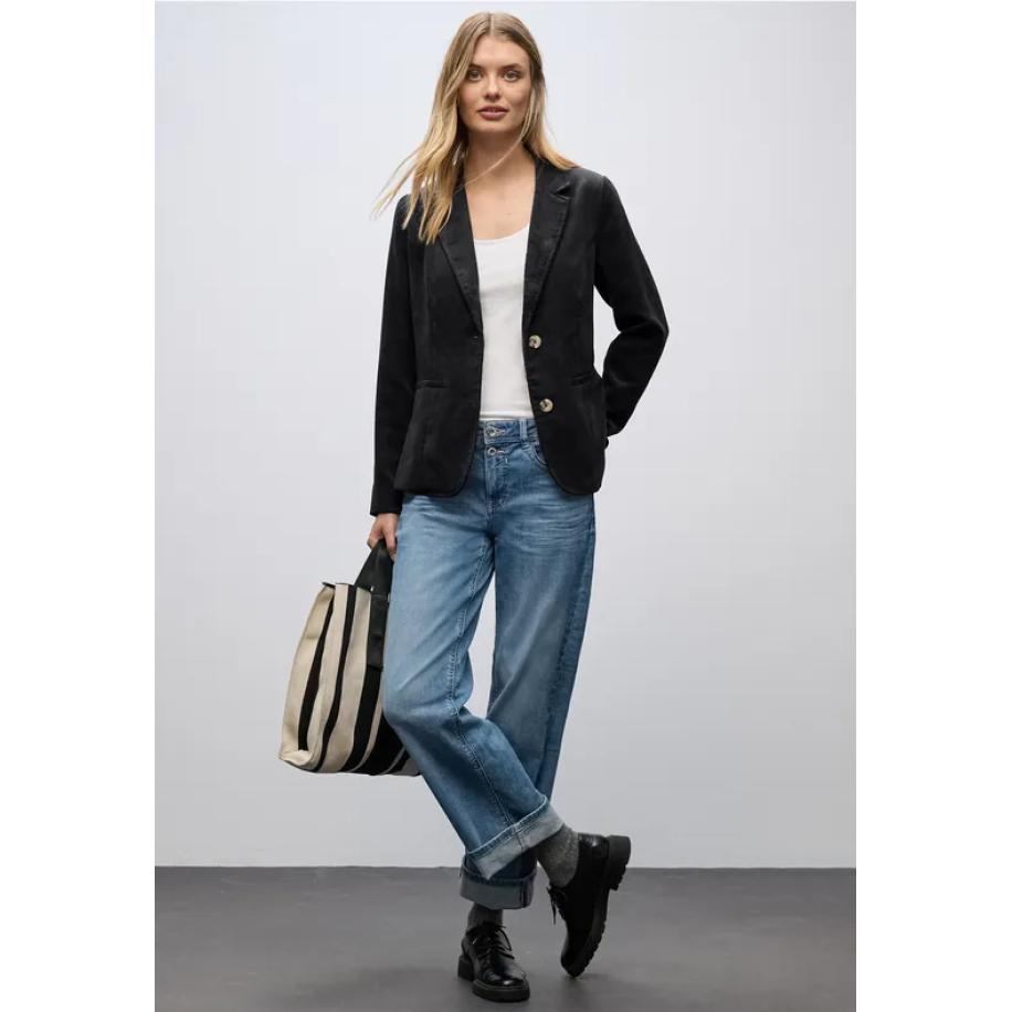 Street One Corduroy blazer Zwart