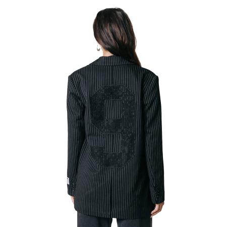 Colourful Rebel Jesra Pinstripe No 9 Lace Blazer
