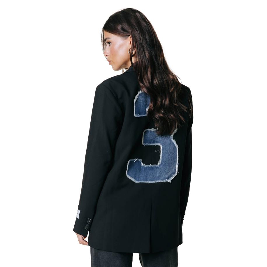 Colourful Rebel Jesra Blazer Denim Patch Zwart