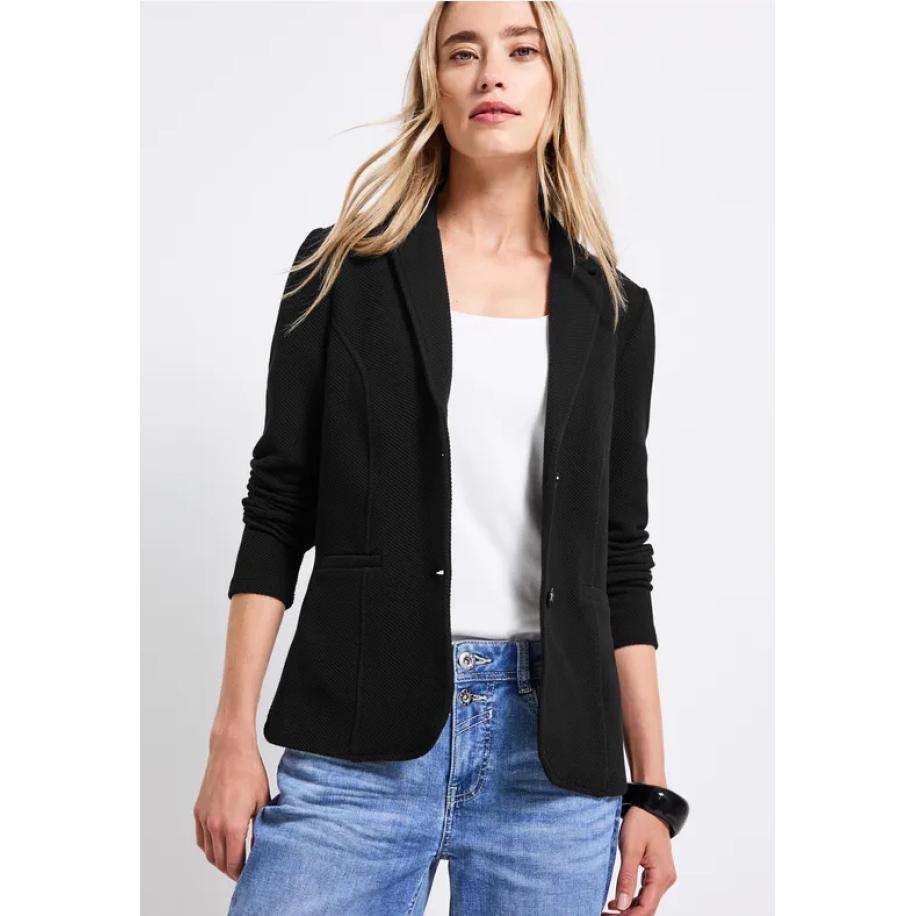 Street One Basis blazer met structuur Zwart