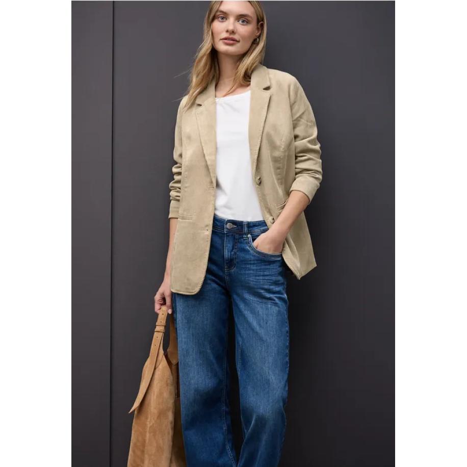 Street One Lange corduroy blazer Bruin