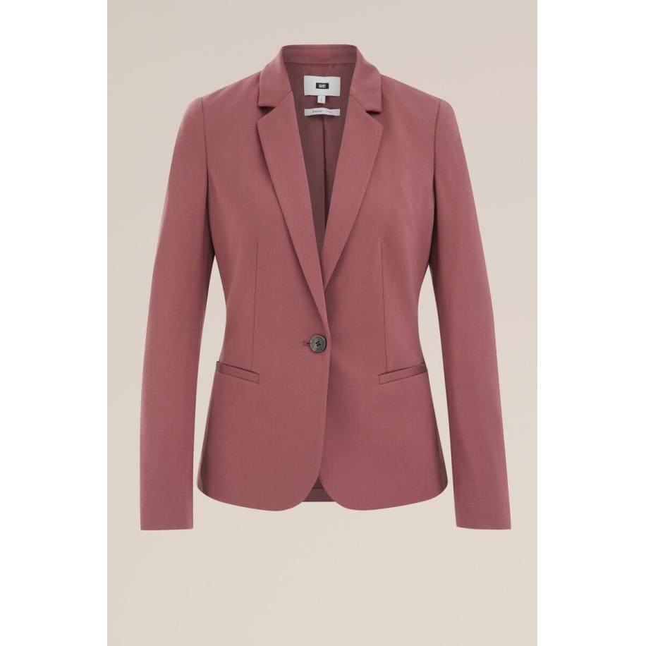 WE Fashion Dames getailleerde jersey blazer met stretch - Rose - Viscose - Maat: XS Roze