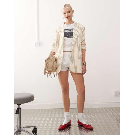 Lioness Blazer met strepen in crème-Wit