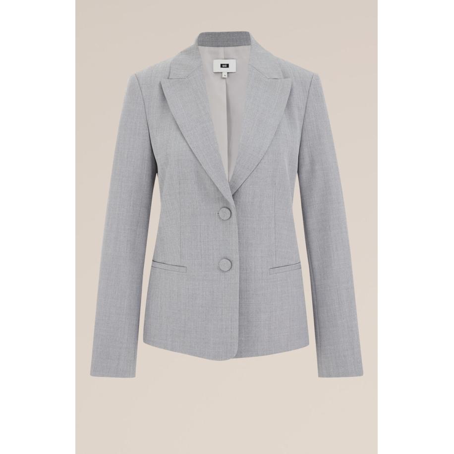 WE Fashion Dames Slim fit blazer - Slim Fit - Lichtgrijs - Maat: 32 Grijs