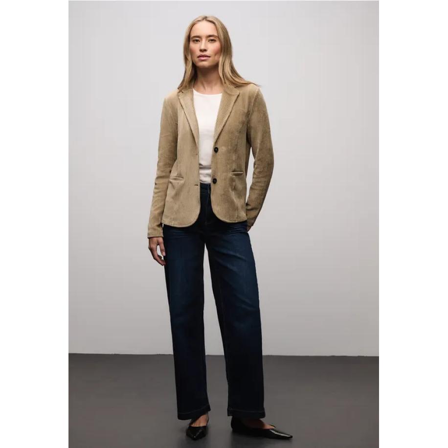 Street One Zachte corduroy blazer Bruin