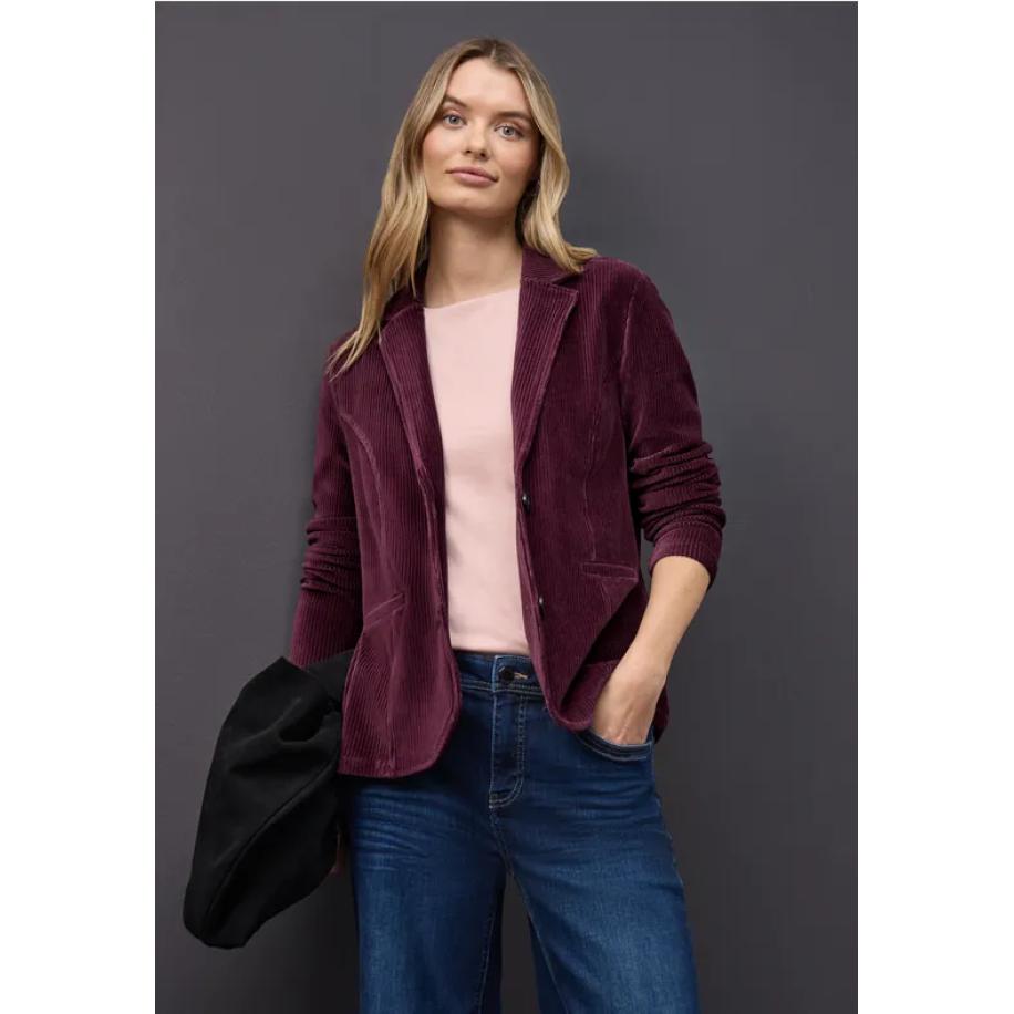 Street One Zachte corduroy blazer Rood