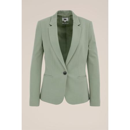 WE Fashion Dames getailleerde jersey blazer met stretch - Lichtgroen - Viscose - Maat: S