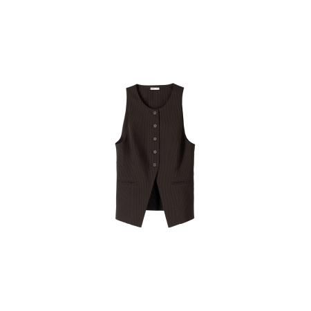 Bershka Bershka Gilet donkerbruin / donkergrijs