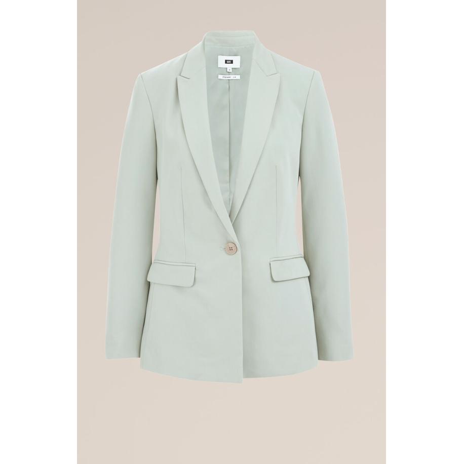 WE Fashion Dames Slim fit blazer - Marly - Slim Fit - Mintgroen - Maat: 40 Groen