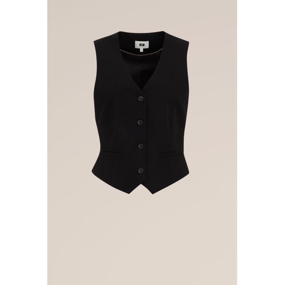 WE Fashion Dames getailleerd gilet - Zwart - Maat: 32 Zwart