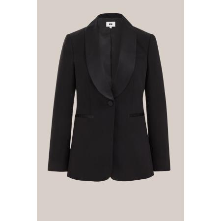 WE Fashion Dames regular fit tuxedo blazer - Regular fit - Zwart - Maat: 32