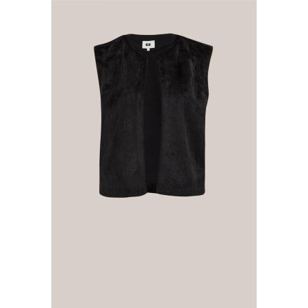WE Fashion Dames regular fit gilet van imitatiebont - Regular fit - Zwart - Maat: XXXL