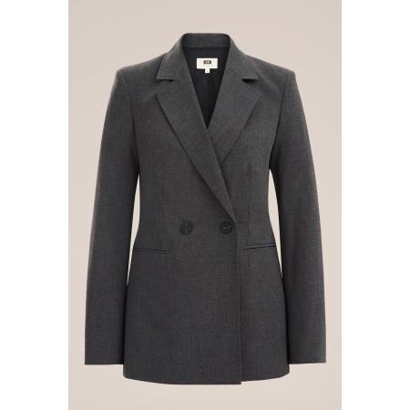 WE Studio dames regular fit double-breasted blazer - Regular fit - Donkergrijs - Maat: 34