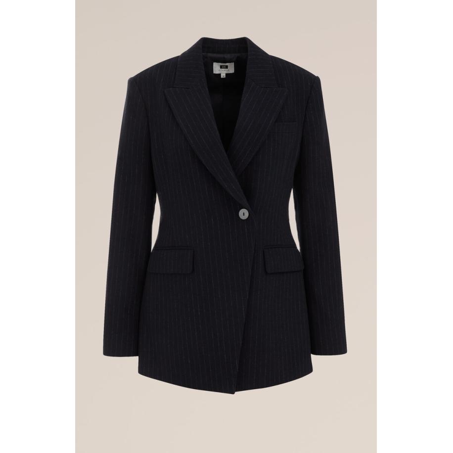 WE Studio dames Regular fit blazer van wolmix - Regular fit - Donkerblauw - Wol - Maat: 44 Blauw
