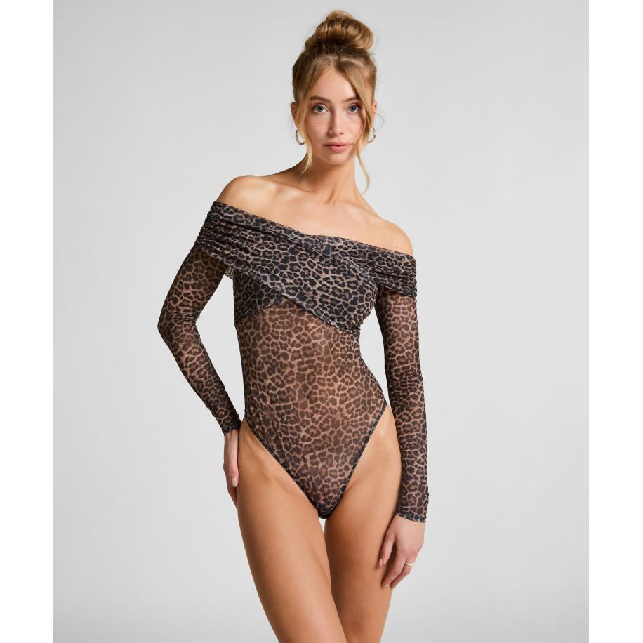 Hunkemöller Body Keisha Leopard Zwart Zwart