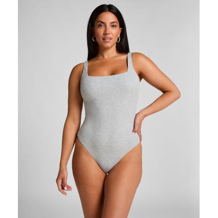 Hunkemöller Katoenen rib body Grijs