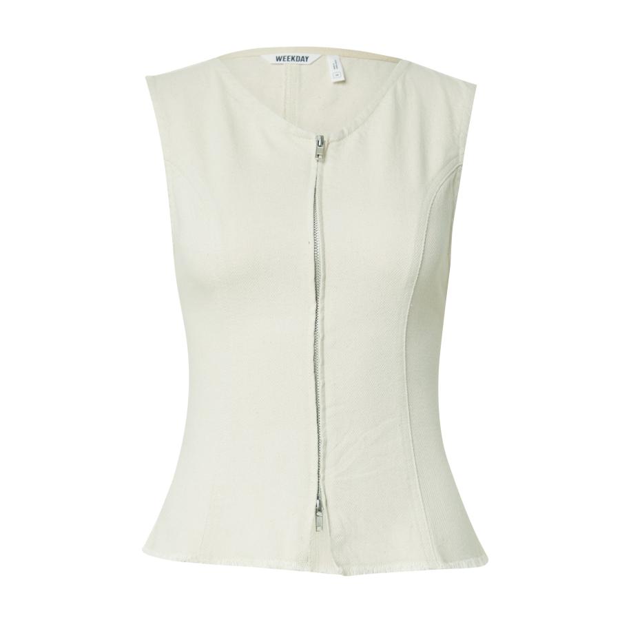 WEEKDAY Bodywarmer Romy white denim Wit