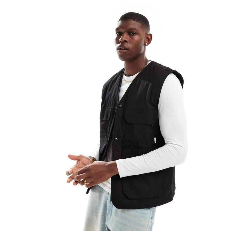 Parlez - Dyas - Bodywarmer met logo in zwart Zwart