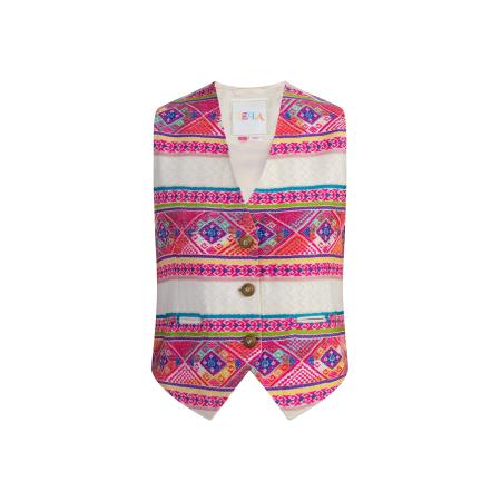 IZIA IZIA Bodywarmer ivoor / geel / petrol / pink