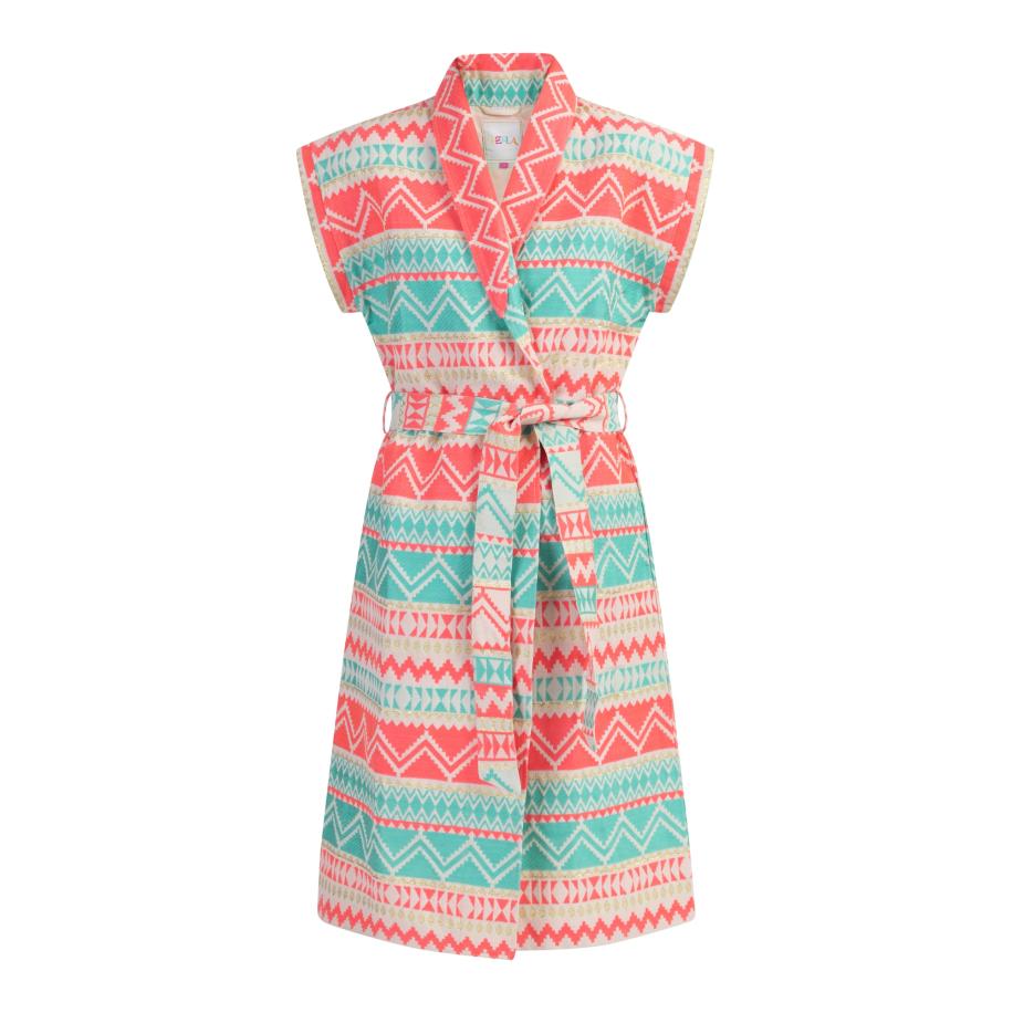 IZIA IZIA Bodywarmer beige / turquoise / goud / pink -