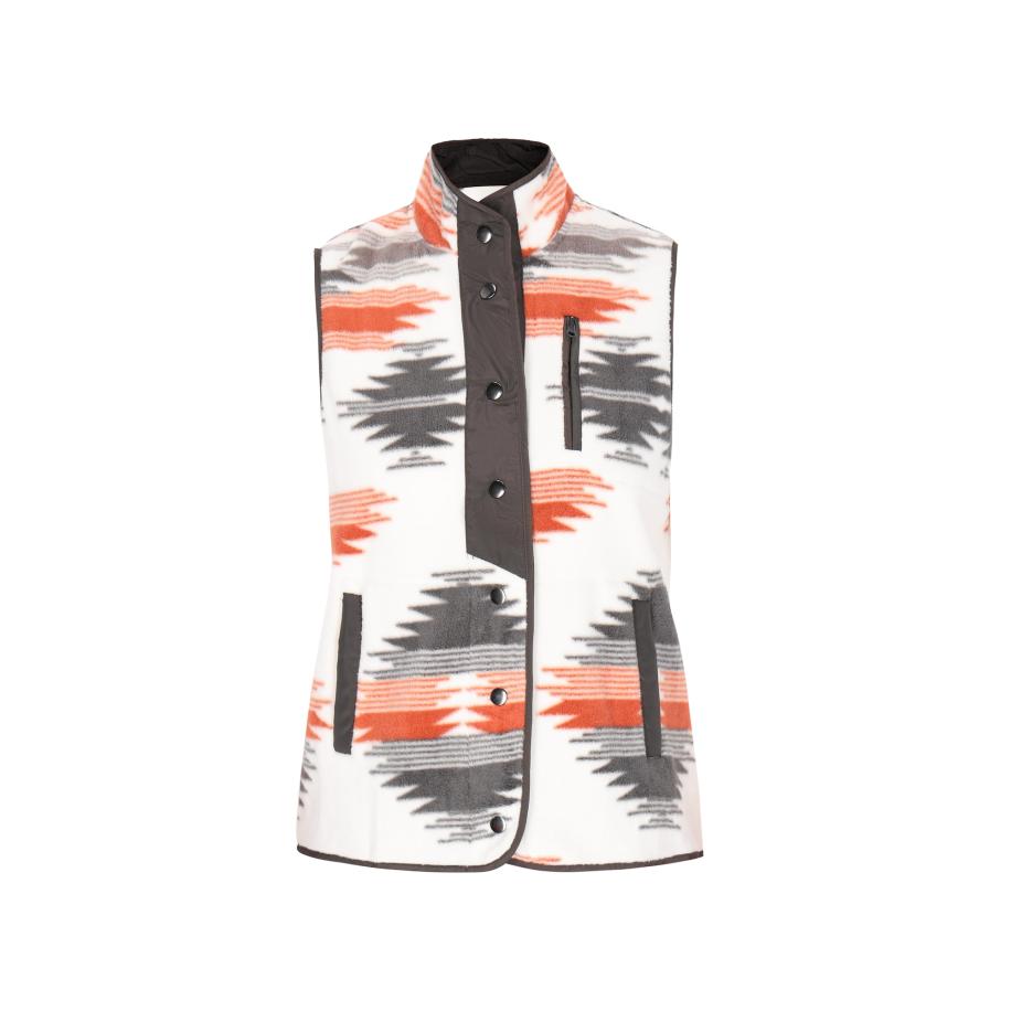 SANIKA SANIKA Bodywarmer grafiet / aardetinten / kreeft / wit -