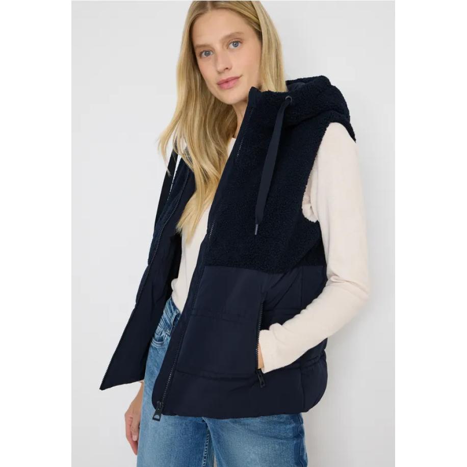 CECIL Vest met structuurmix Blauw