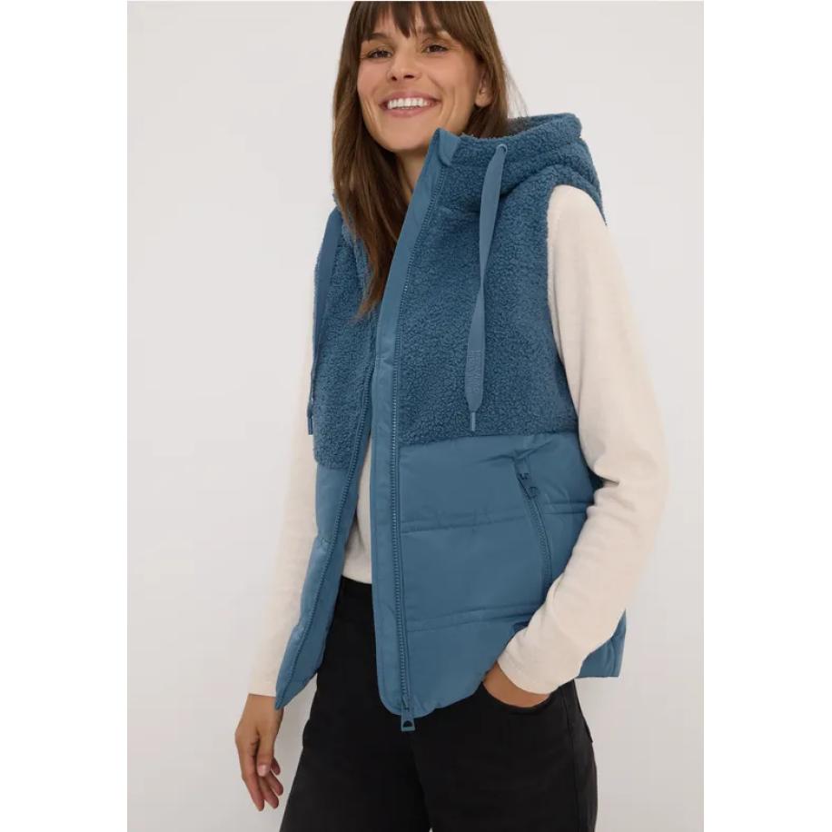 CECIL Vest met structuurmix Blauw