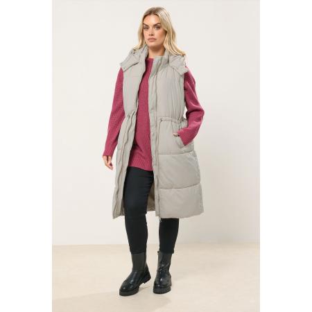 Yours Bodywarmer Met Panelen En Capuchon In Ivoor Size 62-64