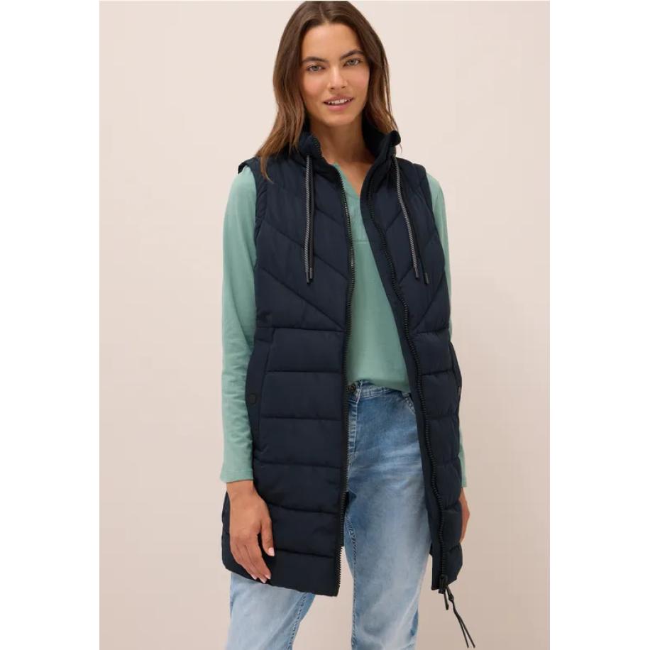CECIL Lang gewatteerd vest Blauw