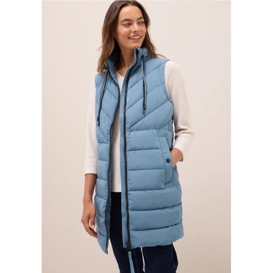CECIL Lang gewatteerd vest Blauw