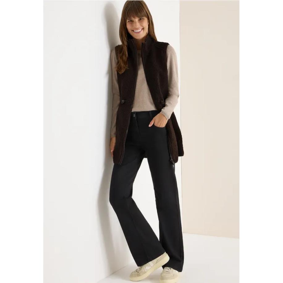 CECIL Lang teddy vest Bruin