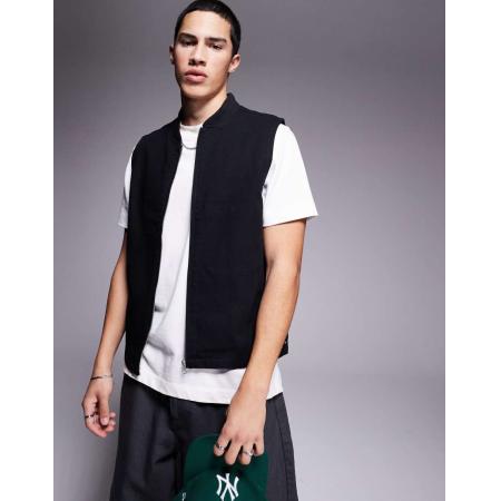 ASOS DESIGN - Bodywarmer in zwarte wassing