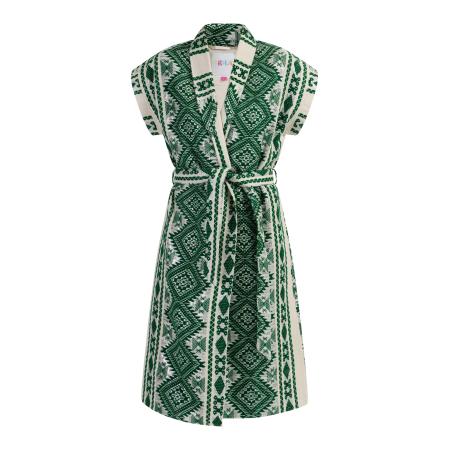 IZIA IZIA Bodywarmer donkergroen / zilver / wolwit